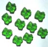 10 15mm Transparent Green Frog Glass Beads